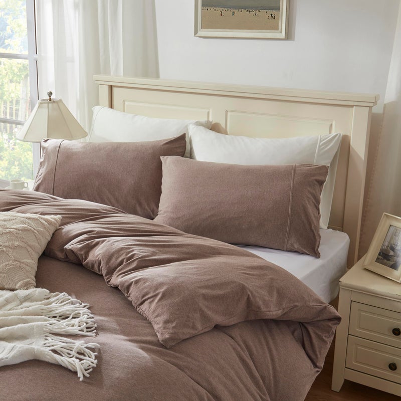 H HOUSEHOLD Household 100% Jersey Cotton Queen Size Pillowcase 20â€x30â€-Light Weight, Comfortable, Super Soft Pillow Case with Envelope Closure Set of 2 (Coffee, Queen Size Pillowcase 20" x 30") - Image 2